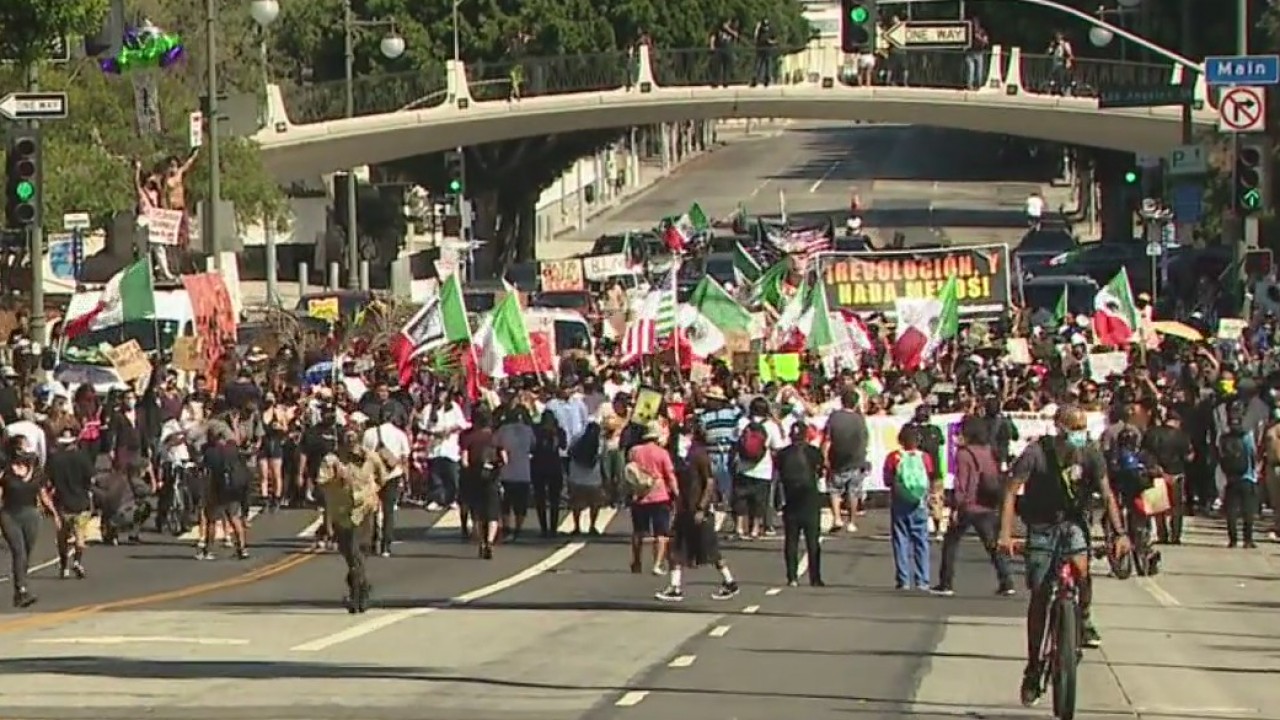 Hundreds join Unity March against police brutality in DTLA