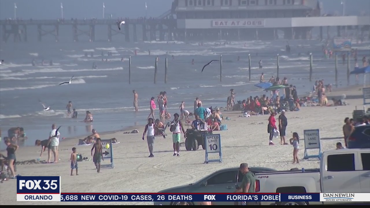 Large beach crowds at Daytona Beach