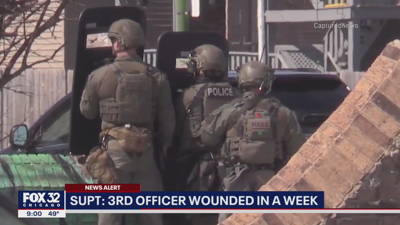 For the third time in a week, a Chicago police officer has been wounded on the job