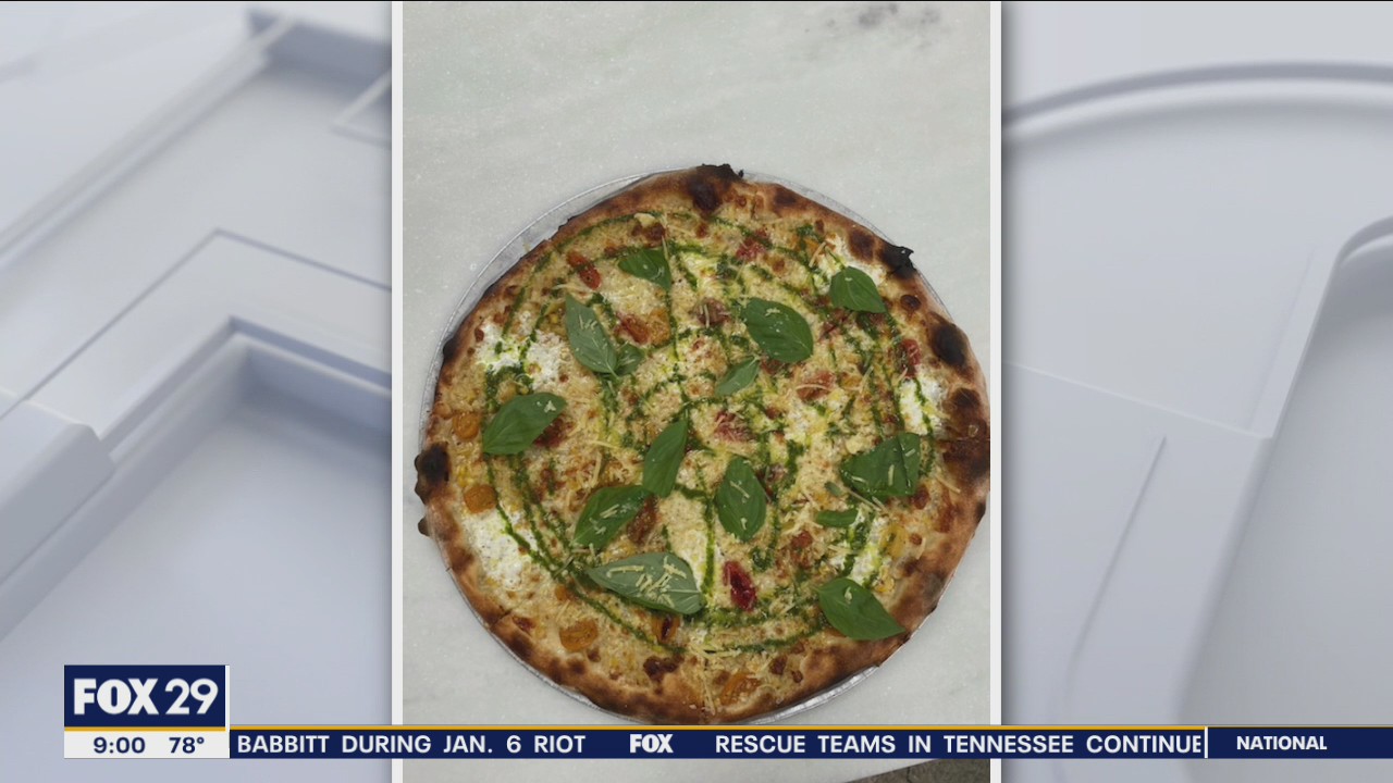 Sweet corn pizza available at Pizzeria Beddia