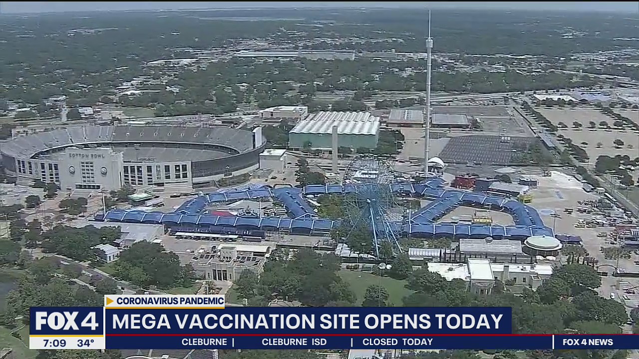 COVID-19 vaccine mega site opens at Fair Park