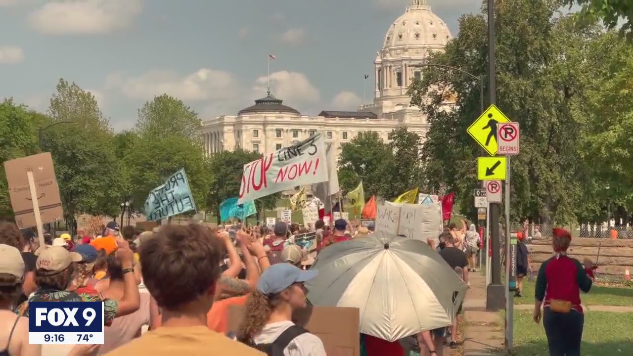 Protesters gather at Capitol to call for end to Line 3 construction