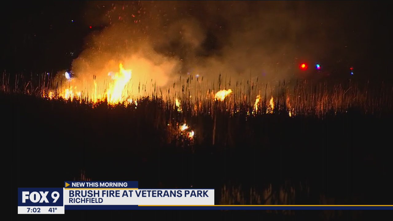 Crews battle brush fire in Richfield, Minnesota