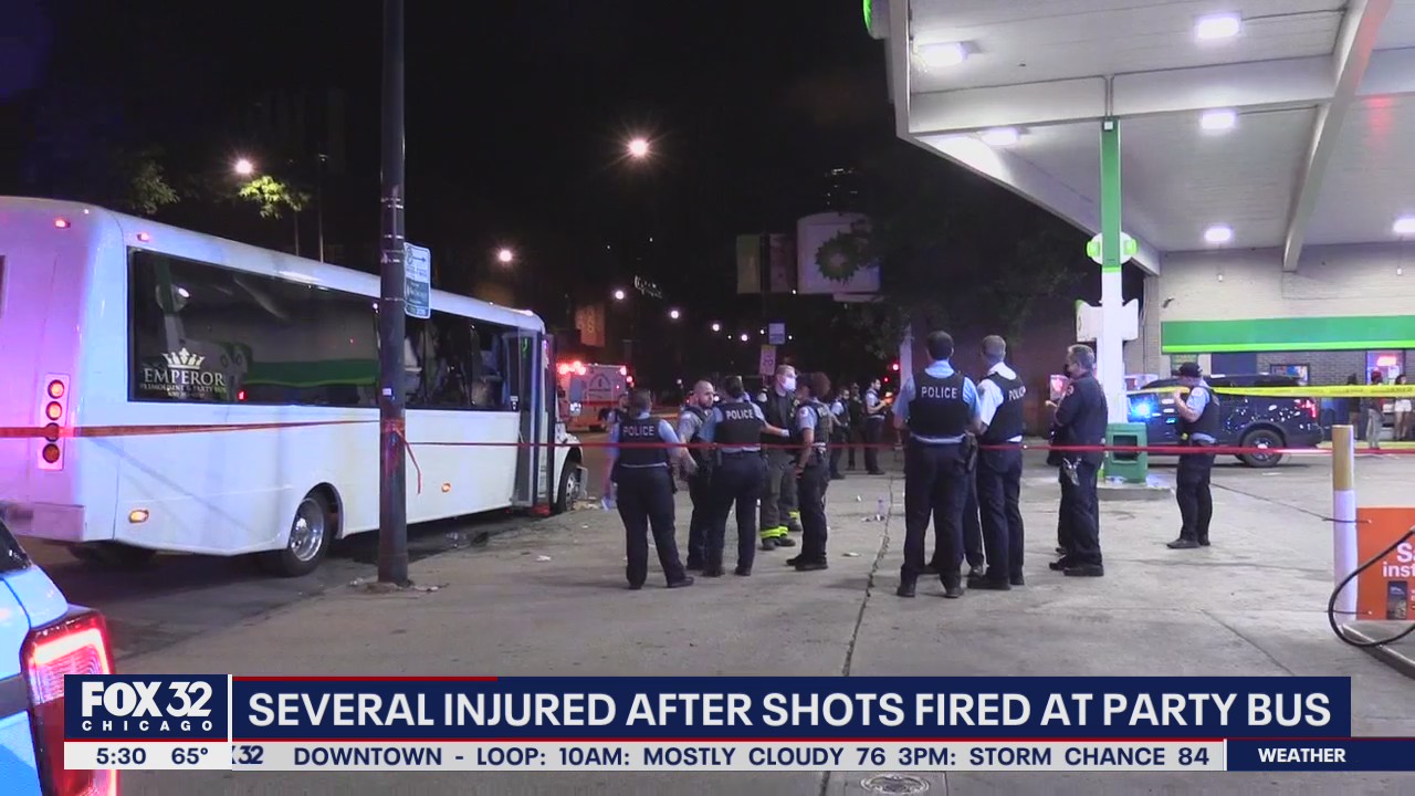 Mass shooting near party bus wounds several people overnight