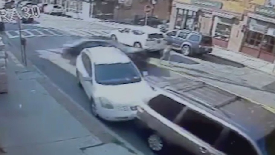 Car slams into woman and baby