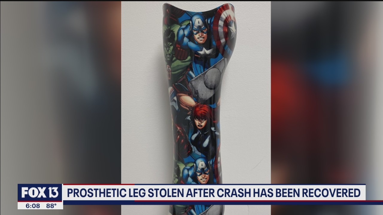 Prosthetic leg recovered after stolen from crash scene