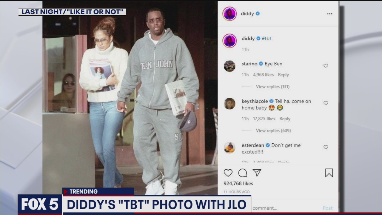 Diddy posts TBT photo of him and JLo