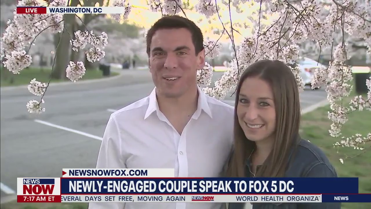Newly-engaged couple speaks after cherry blossom proposal | NewsNOW from FOX