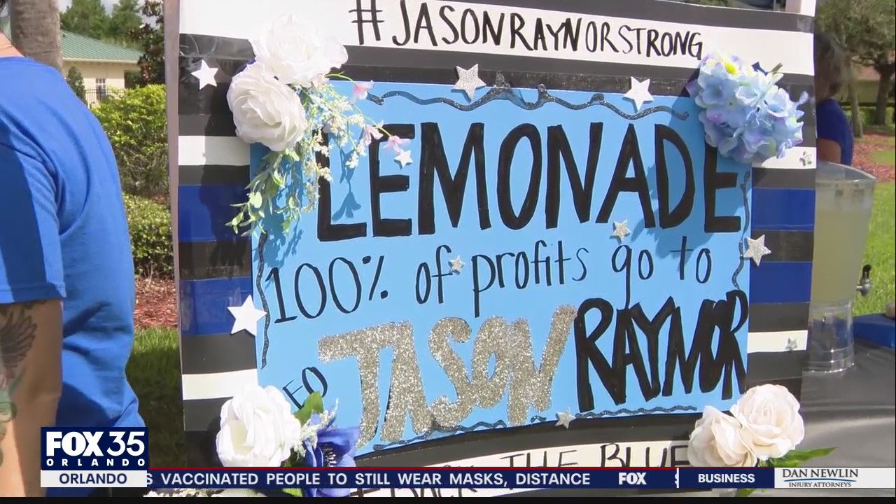 Neighbors in Daytona Beach put together lemonade fundraiser for Officer Jason Raynor