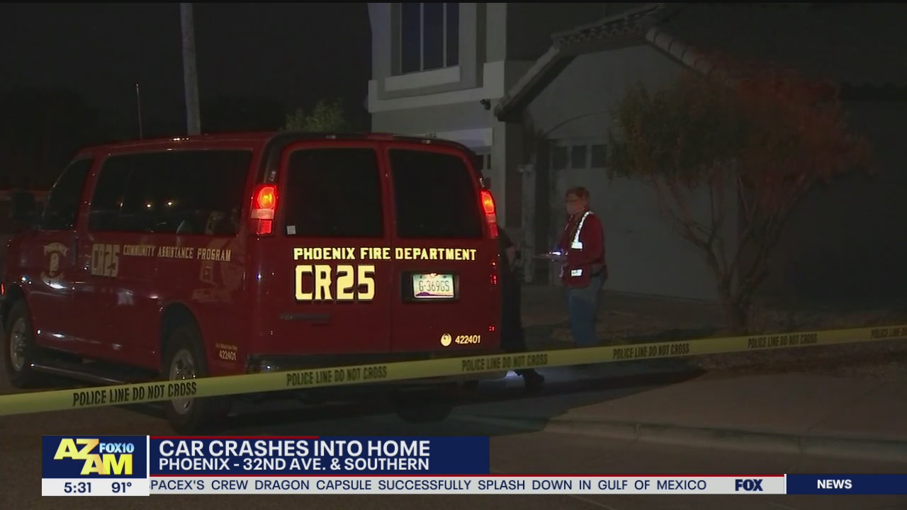 PD: Car crashes into South Phoenix home, driver hospitalized