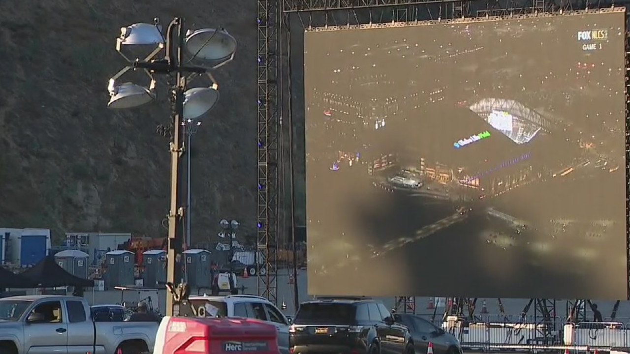Drive in viewing party at Dodger Stadium