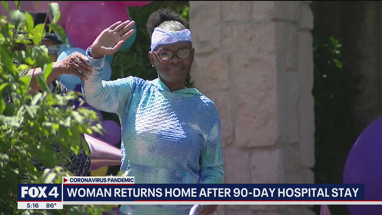 Dallas woman who spent months in the hospital due to COVID-19 welcomed home with car parade