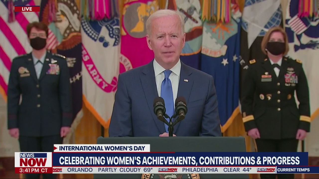 Vice President Harris, President Biden give remarks on International Women's Day