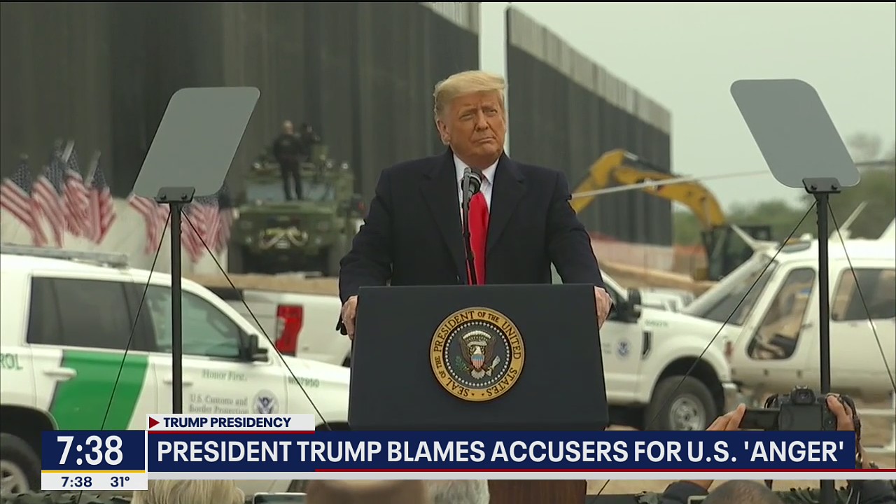 President Trump visits border wall in Texas as impeachment effort continues