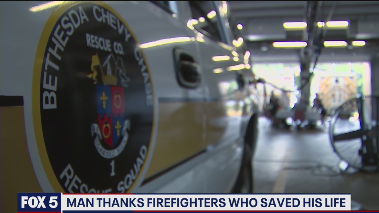 Bethesda man thanks firefighters who saved his life