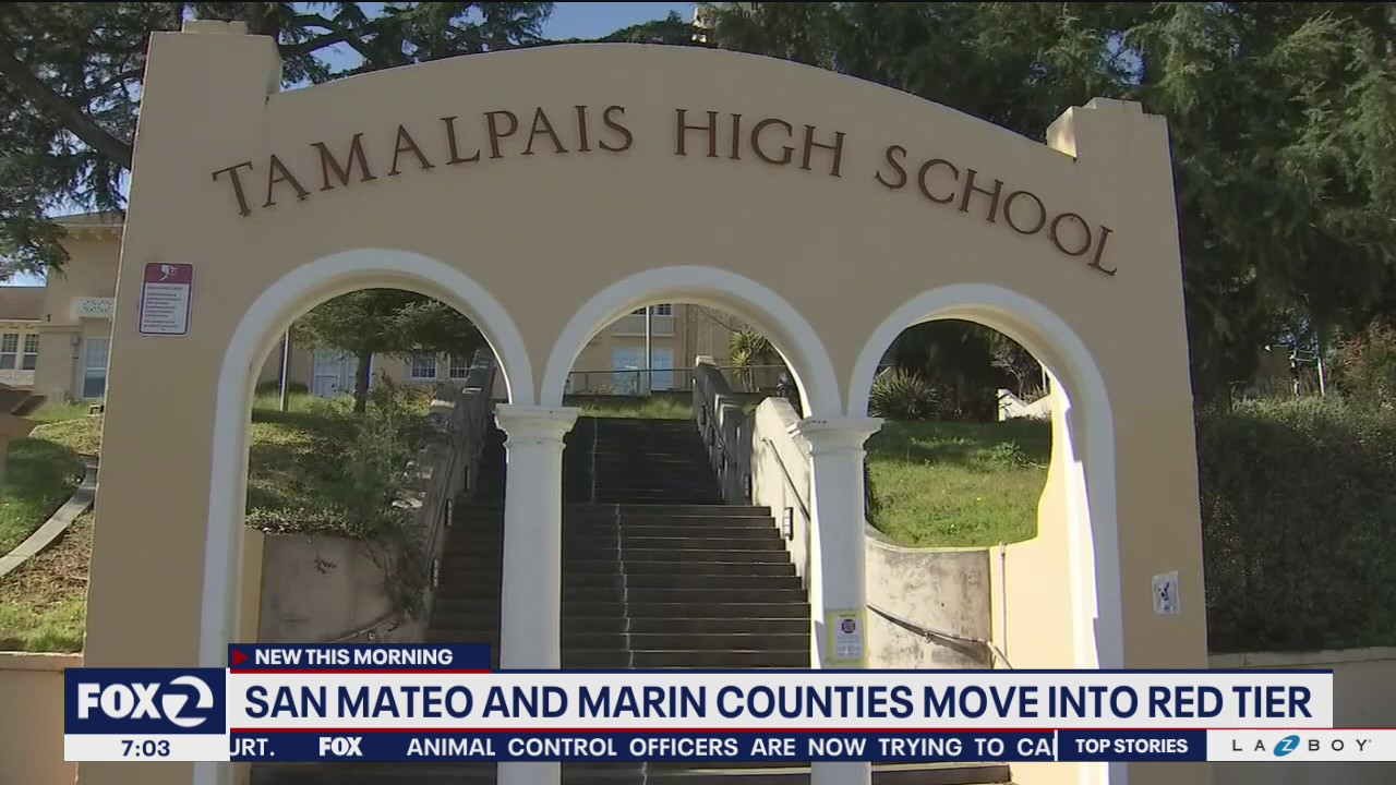 San Mateo and Marin counties move into the red tier