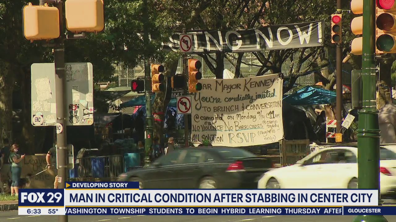 Man, 28, in critical condition after stabbing at homeless encampment