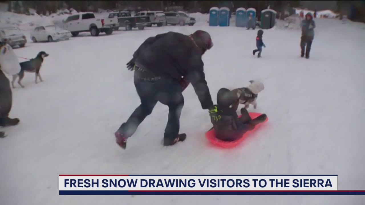 Fresh snow draws visitors to the Sierra