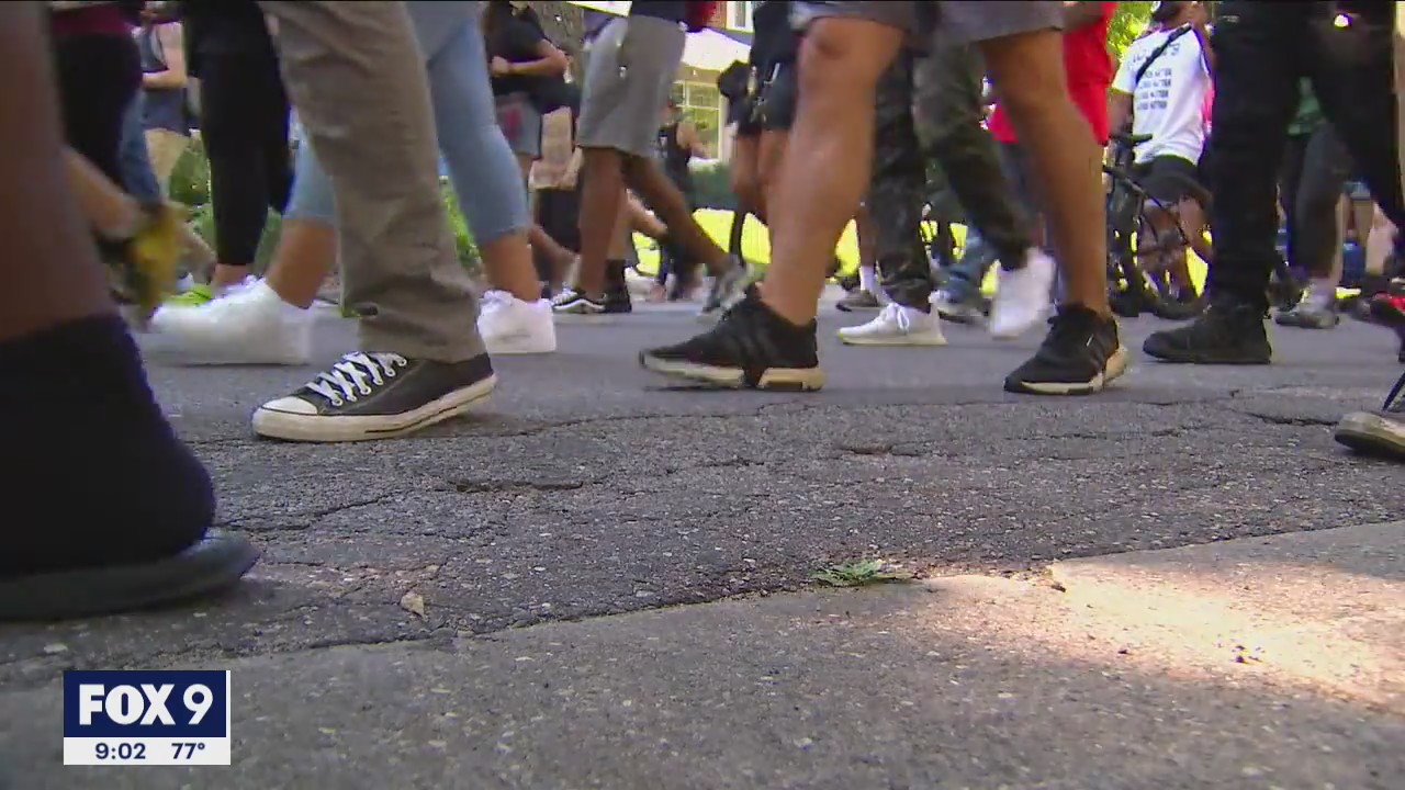 Demonstrators in Minneapolis stand in solidarity with Kenosha