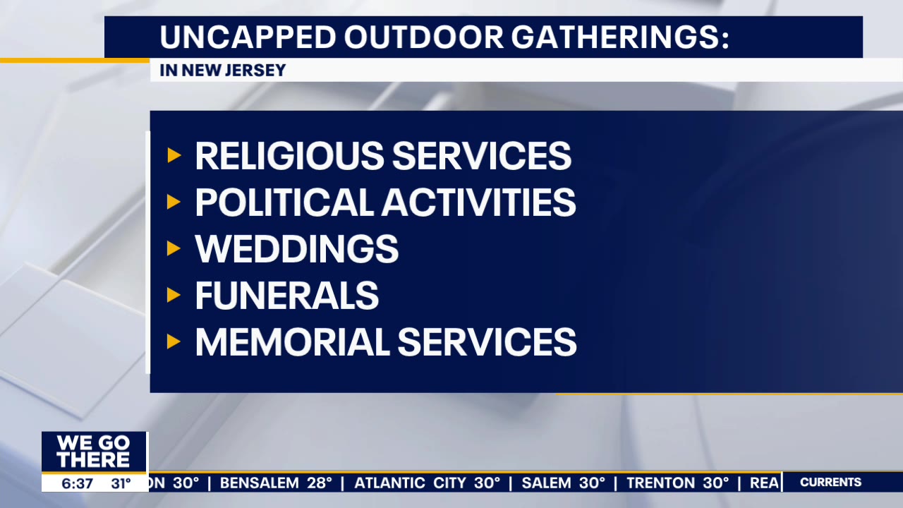 New Jersey raises capacity limits at outdoor gatherings on Friday