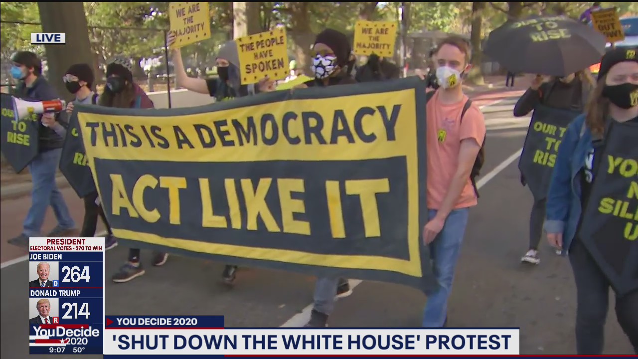 Activists protest in caravan around White House demanding all votes be counted