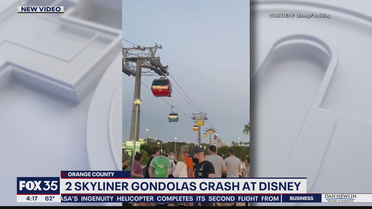 2 Skyliner gondolas crash at Disney