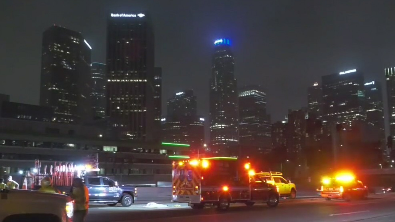 Hit-and-run driver kills freeway worker in downtown Los Angeles