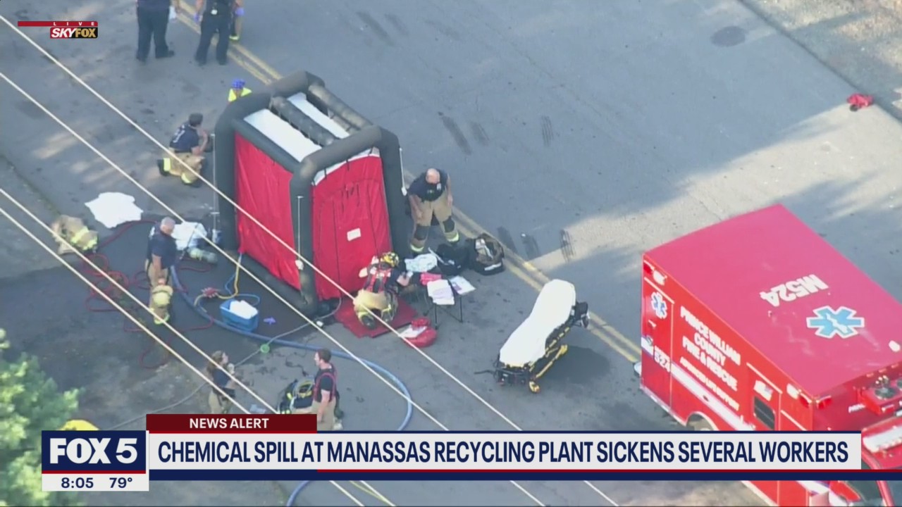 Chemical spill at Manassas recycling company causes hazmat incident