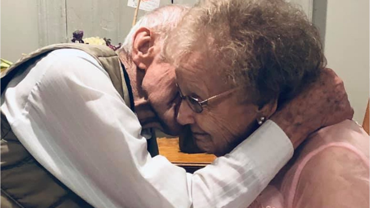 Husband overjoyed at sight of wife on 72nd anniversary