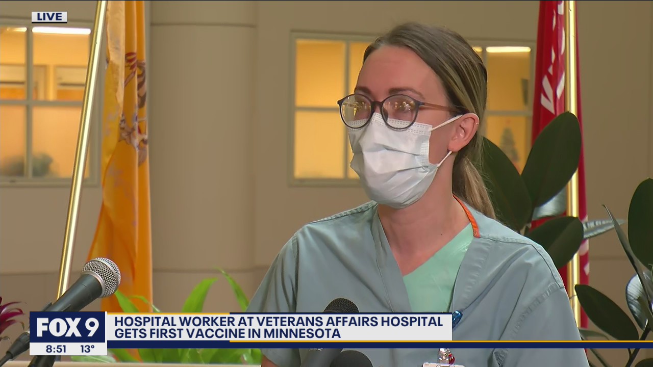 Frontline nurse at Minneapolis VA first in Twin Cities metro to get COVID-19 vaccine