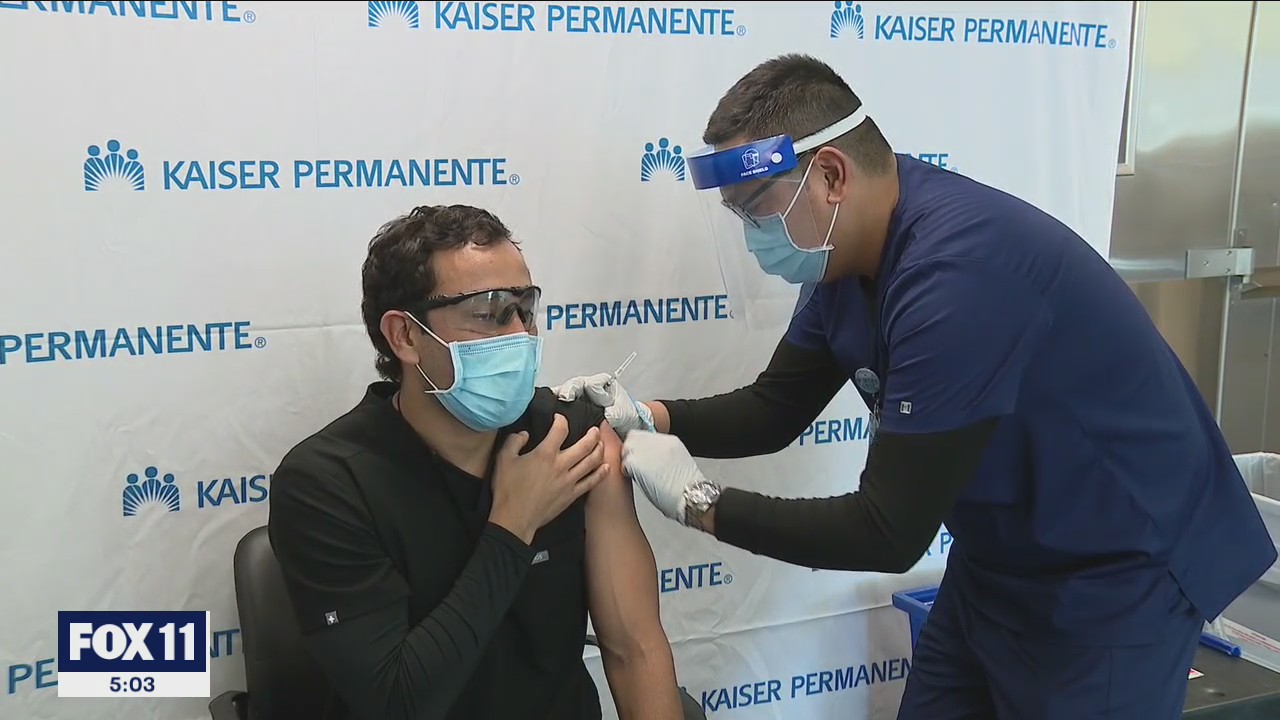 COVID vaccinations underway at Kaiser in West LA