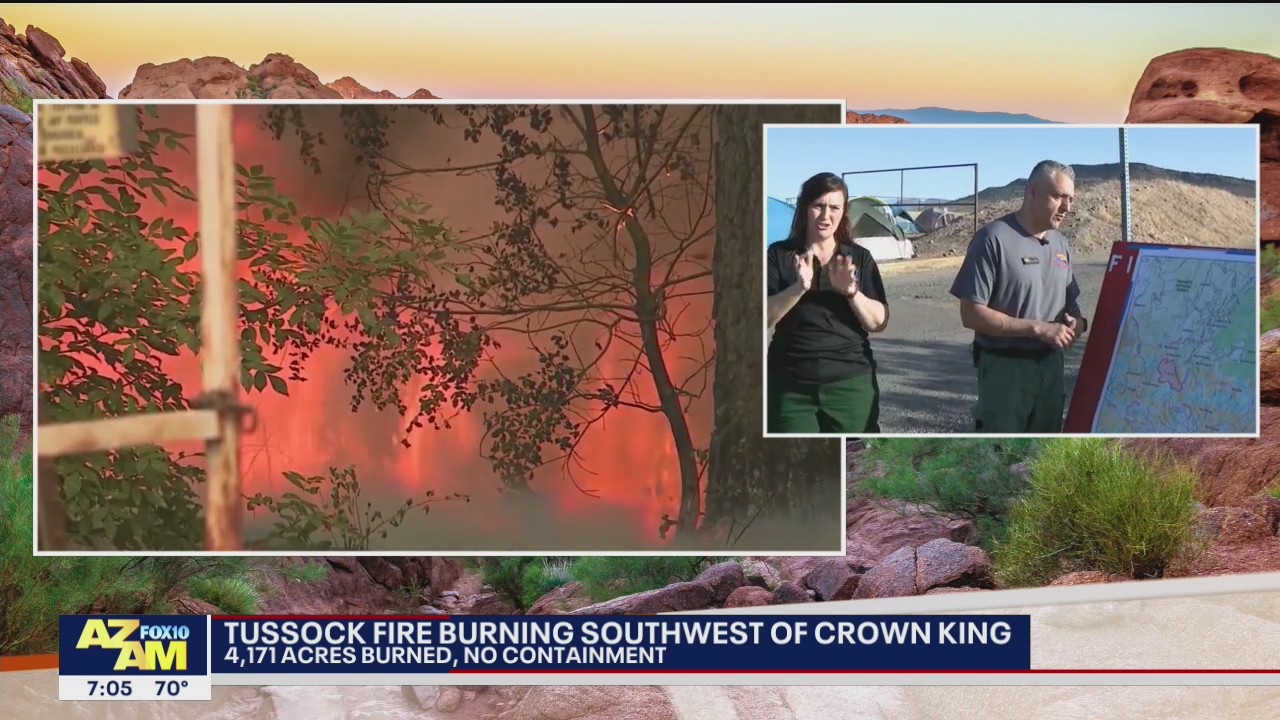 Tussock Fire: Over 4,000 acres burned southwest of Crown King, 0% contained