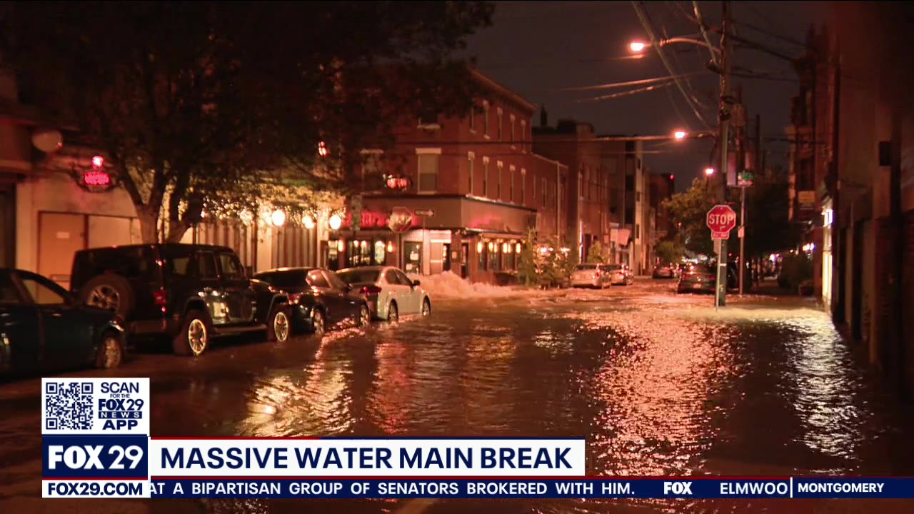 Massive water main break in Bella Vista floods roads, basements