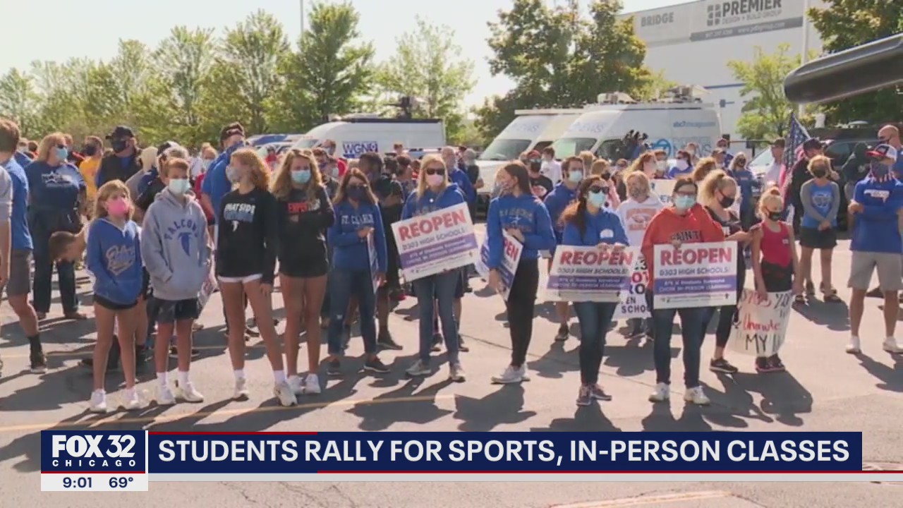 Suburban students and parents rally for in-person classes and high school sports