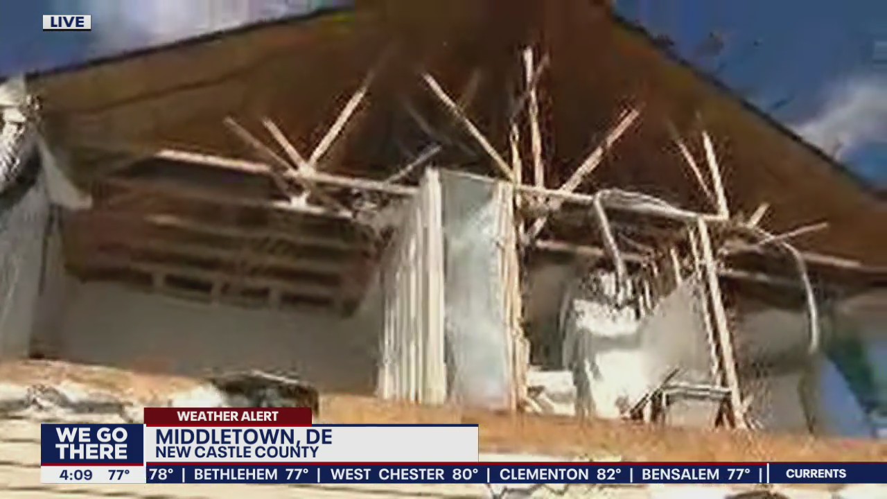 No injuries despite strong winds ripping houses apart in Middletown, Del.