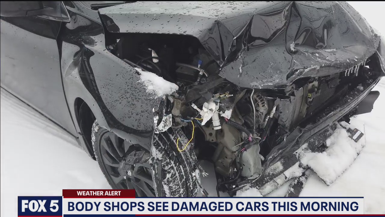 Body shops seeing damaged cars amid winter storm