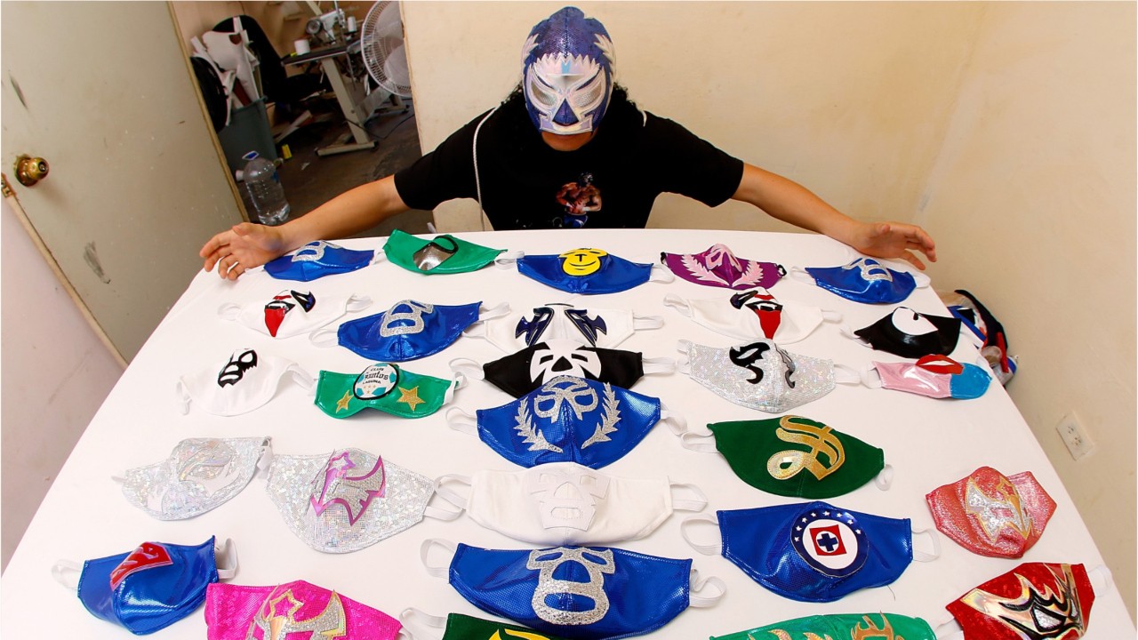 This Mexican wrestler has been making 'lucha libre' face masks to protect against COVID-19
