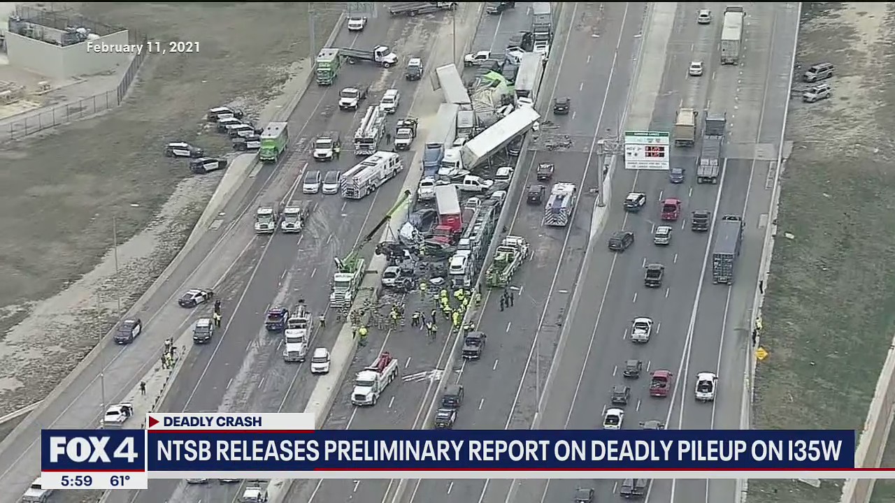 NTSB: I-35W in Fort Worth was treated with brine solution before deadly 135-car pileup