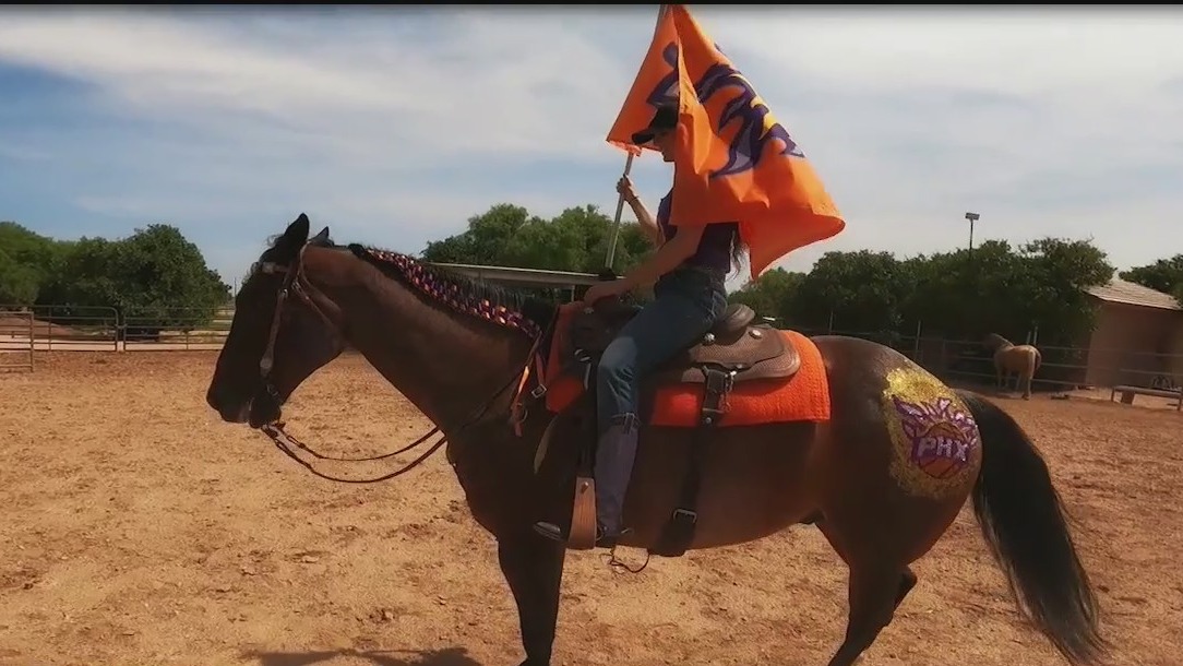 Local artist and horse enthusiast shows Phoenix Suns pride