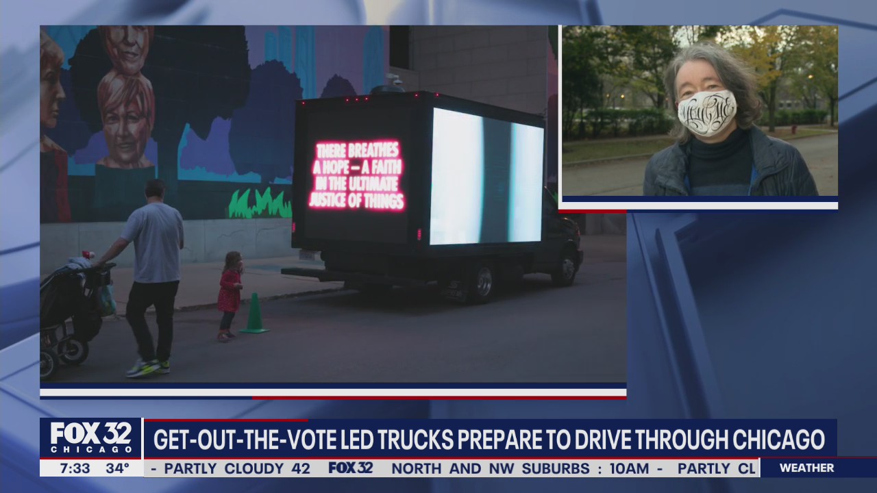 YOU BE MY ALLY get-out-the-vote trucks prepare to drive through Chicago