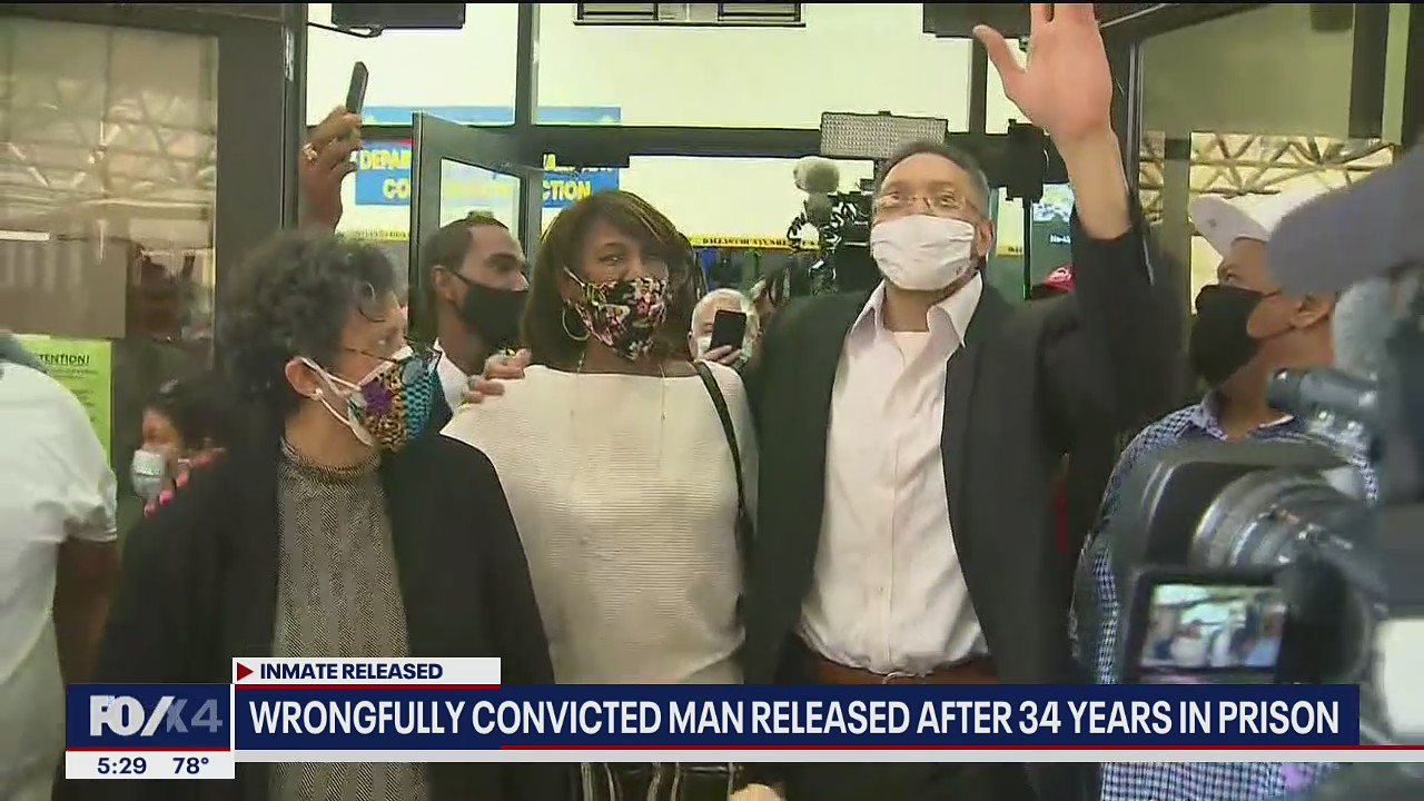 Wrongly convicted Dallas man released on bond after spending 34 years behind bars