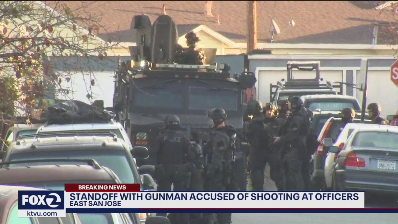 San Jose police surround home with suspected gunman