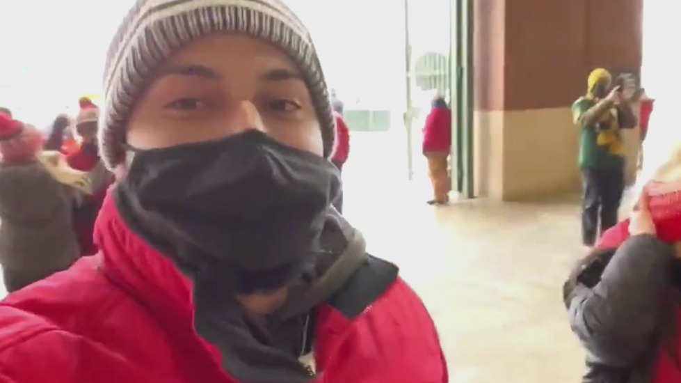 Tampa Bay superfan in attendance during Bucs NFC Championship win
