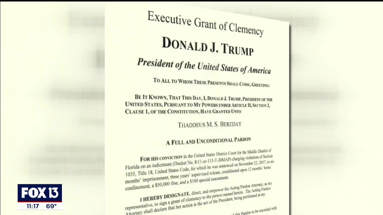 Tampa man surprised with presidential pardon