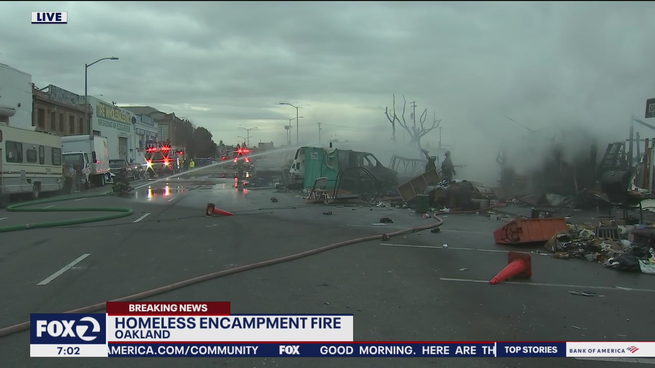 Fire at homeless encampment