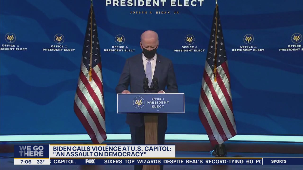 President-elect Biden calls Capitol siege "an assault on democracy"