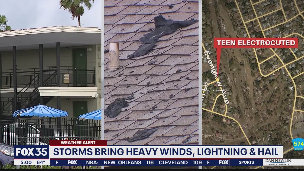 Storms on Sunday bring heavy winds, lightning, and hail to Central Florida