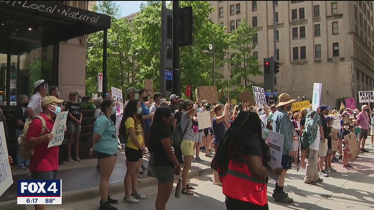 Hundreds take part in march, protest in Dallas for racial equality