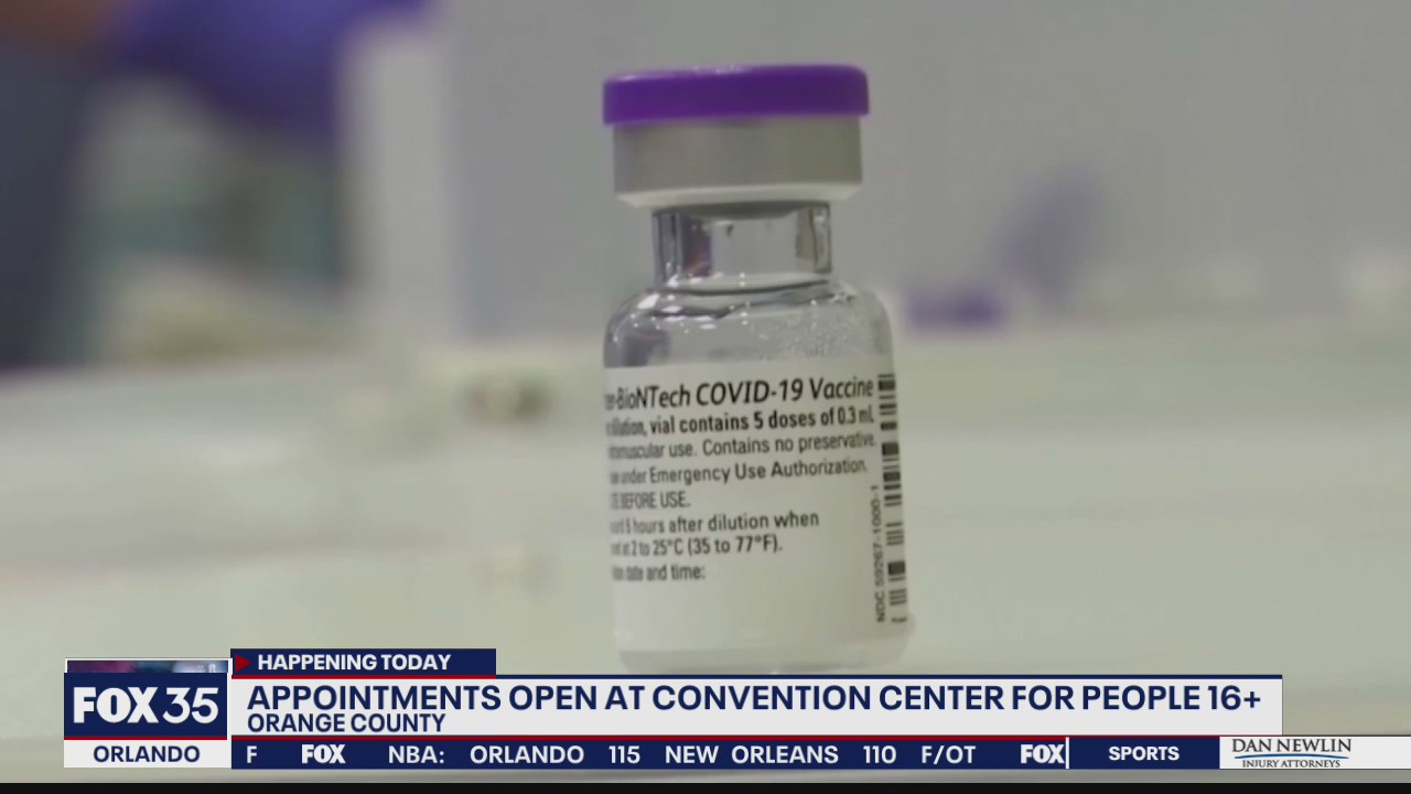 Vaccine appointments open at Orange County Convention Center for 16 and older