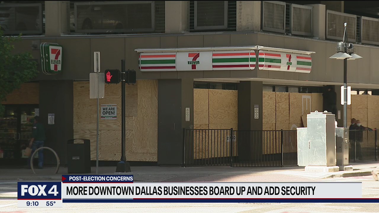 Downtown Dallas businesses board up, add security ahead of Election Day